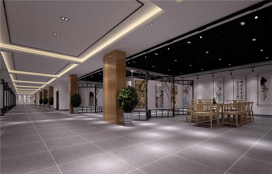 安顺装修案例工装书法展厅